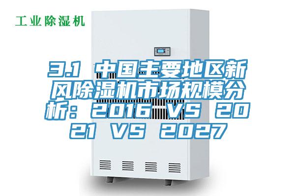 3.1 中國主要地區(qū)新風(fēng)除濕機(jī)市場規(guī)模分析：2016 VS 2021 VS 2027