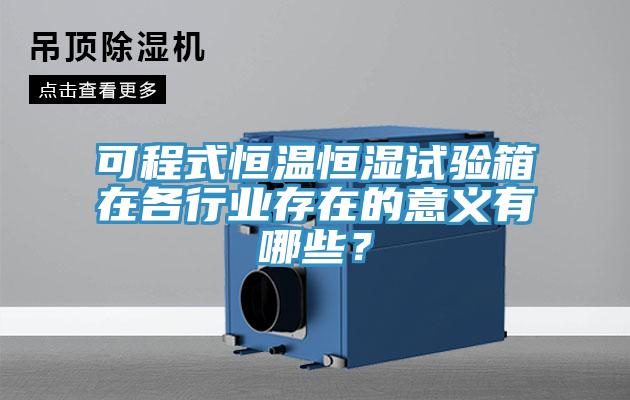 可程式恒溫恒濕試驗箱在各行業(yè)存在的意義有哪些？