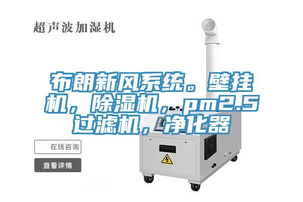 布朗新風系統(tǒng)。壁掛機，除濕機，pm2.5過濾機，凈化器